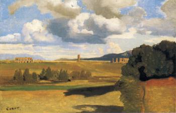 Jean-Baptiste-Camille Corot : The Roman Campagna with the Claudian Aqueduct